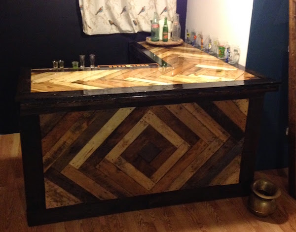 Pallet Bar we built in the entertainment room.